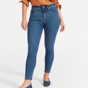 Everlane Mid Blue The Authentic Stretch High
Rise Skinny Jeans Long Inseam Tall
